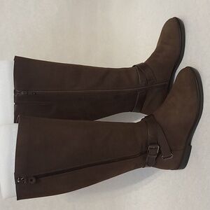 ECCO Women's Chocolate Nubuck Leather Tall Boots (Sz 6.5)